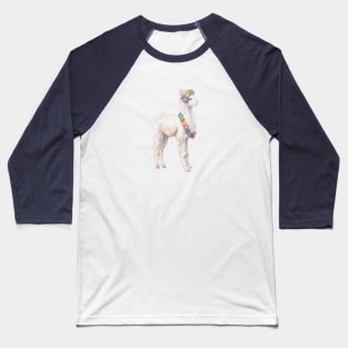 Baby Decorated Watercolor Llama Baseball T-Shirt